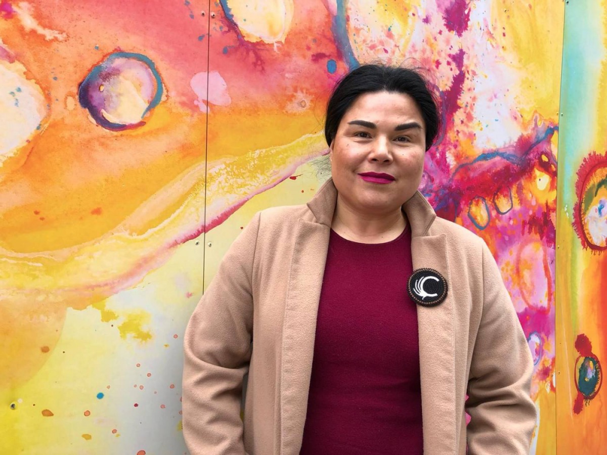 Jenn Harper, founder of the indigenous women’s social enterprise 'Cheekbone Beauty', poses for a photo in Toronto, Canada on 16 January 2020. Thomson Reuters Foundation/Belinda Goldsmith