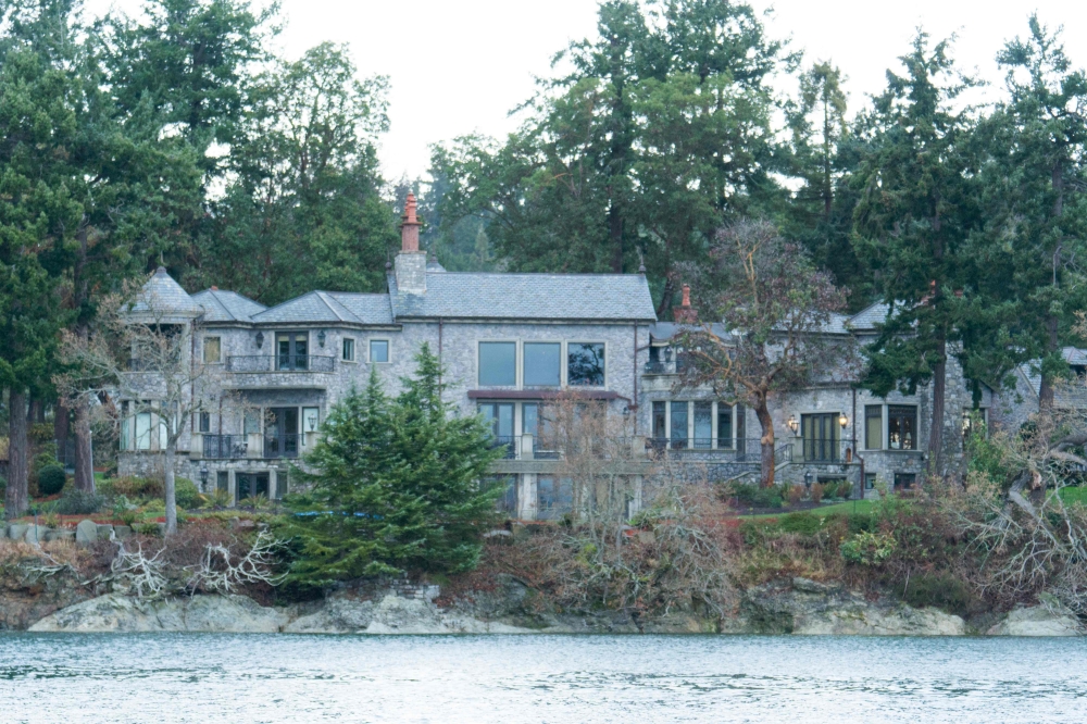 The residence of Prince Harry and his wife Meghan is seen in Deep Cove Neighborhood from a boat on the Saanich Inlet, North Saanich, British Columbia on January 21, 2020.  AFP / Mark GOODNOW