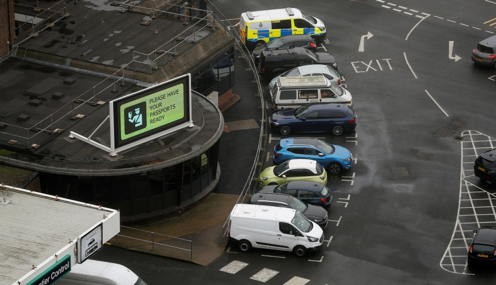 A general view shows cars parked at the port on Brexit day, in Dover, Britain January 31, 2020. REUTERS/Peter Nicholls