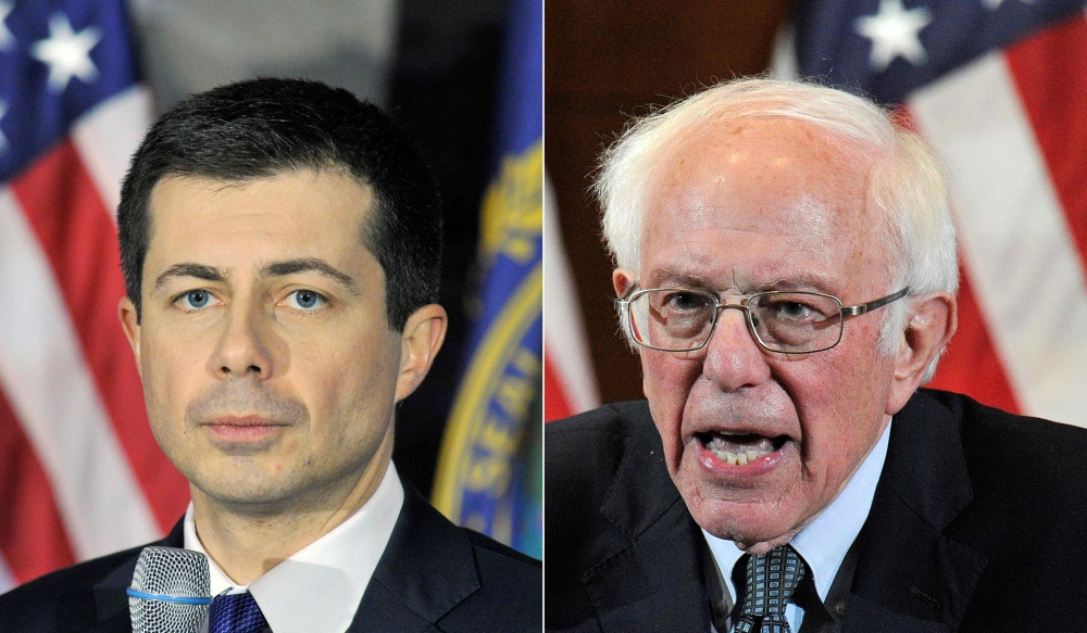Pete Buttigieg and Bernie Sanders (AFP / Joseph Prezioso) 