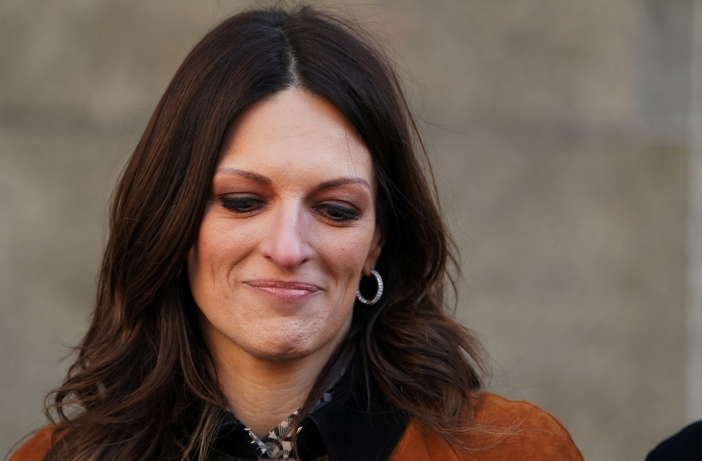 Harvey Weinstein's lawyer Donna Rotunno talks to the media outside New York Criminal Court during the ongoing sexual assault trial in the Manhattan borough of New York City, February 14, 2020. Reuters/Carlo Allegri
 
 