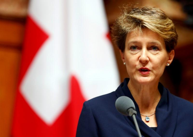 Swiss President Simonetta Sommaruga speaks during a parliament debate in the National Council on a new asylum and migration law in Bern, Switzerland September 9, 2015. Reuters/Ruben Sprich