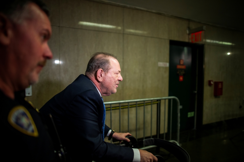 Film producer Harvey Weinstein arrives at New York Criminal Courtroom during his ongoing sexual assault trial in the Manhattan borough of New York City, February 24, 2020. Reuters/Eduardo Munoz
 
 