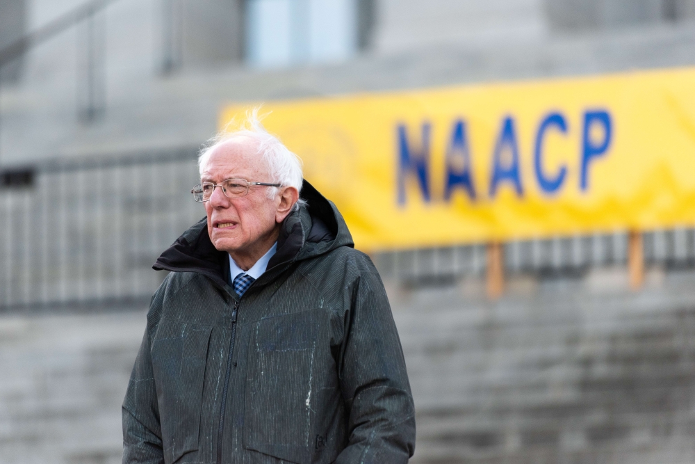 Bernie Sanders looks into the crowd during the King Day at the Dome rally on January 20, 2020 in Columbia, South Carolina. Sean Rayford / Getty Images / AFP