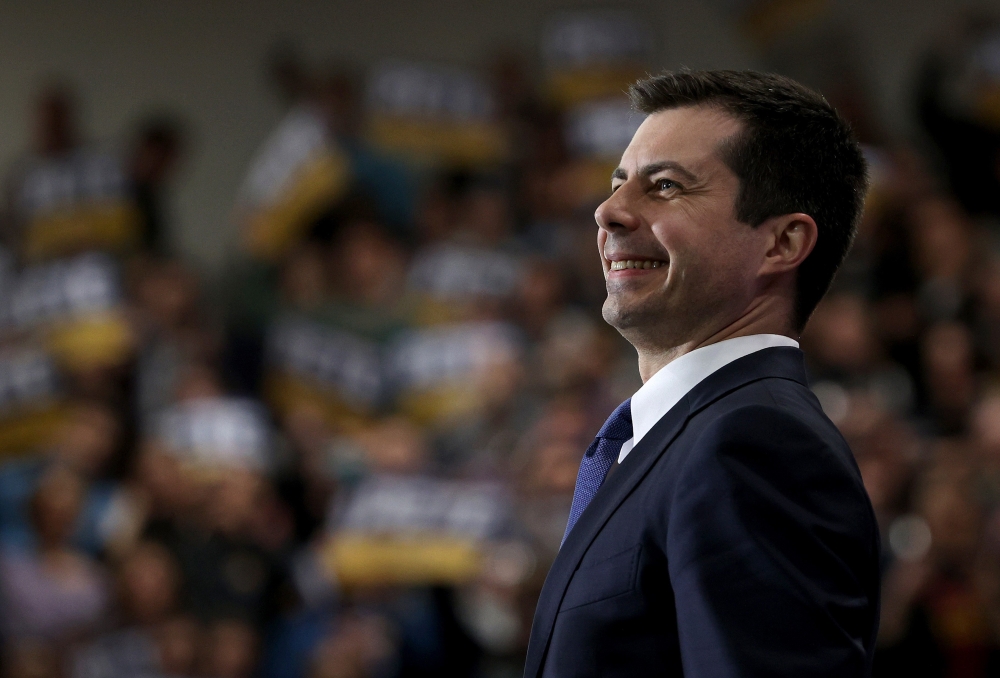 Democratic presidential candidate former South Bend, Indiana Mayor Pete Buttigieg speaks at town hall campaign event at Needham Broughton High School February 29, 2020 in Raleigh, North Carolina. Win McNamee/Getty Images/AFP