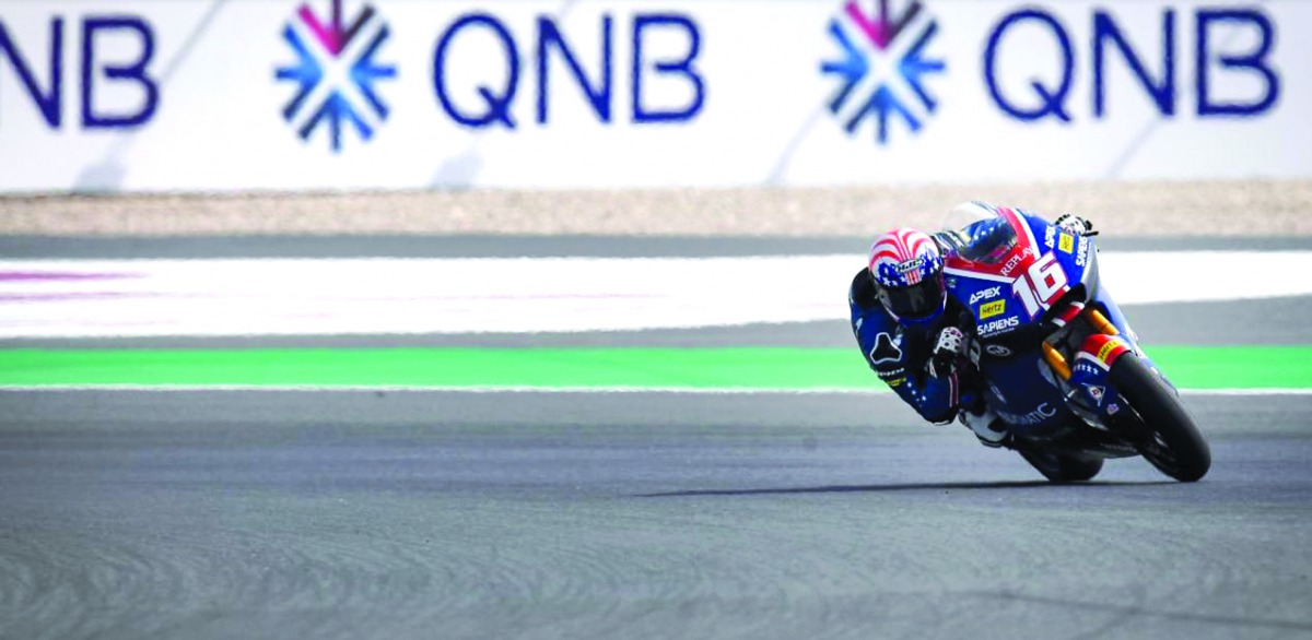 Joe Roberts in action during yesterday's Moto2 Qualifying round.