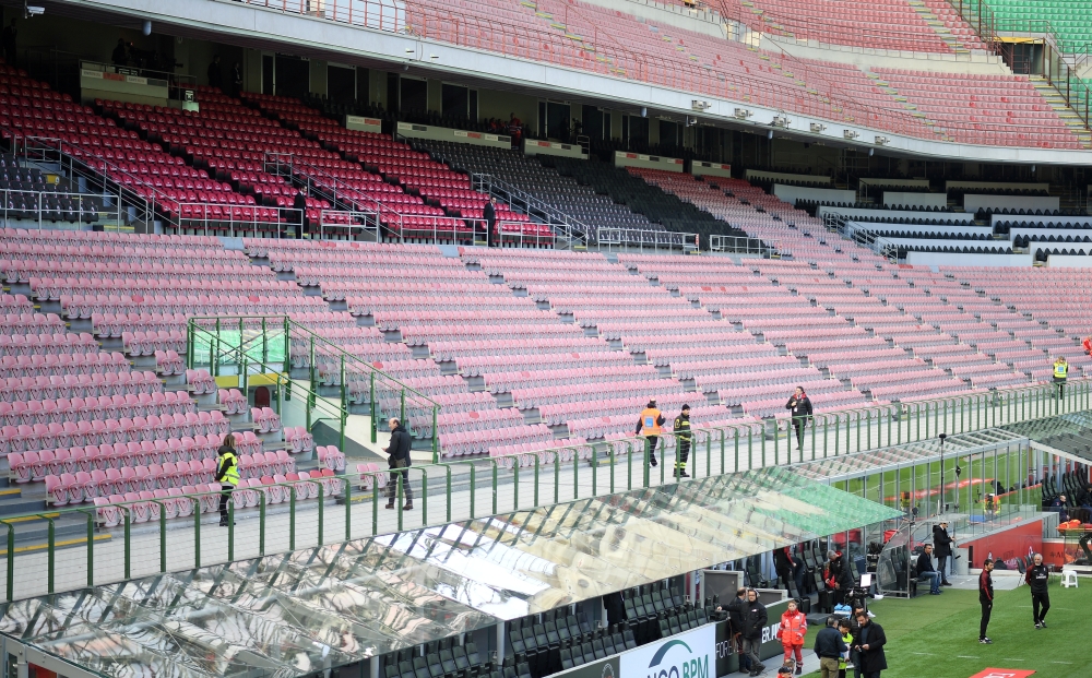 General view inside the stadium before the match.  REUTERS/Daniele Mascolo