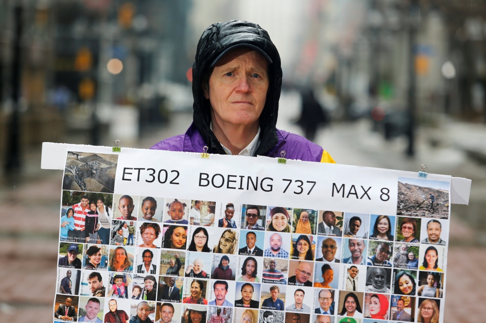 Chris Moore, who lost his daughter Danielle in the Ethiopian Airlines 737 MAX crash one year ago, poses for a portrait at Transport Canada's headquarters in Ottawa, Ontario, Canada March 10, 2020. Reuters/Patrick Doyle
 