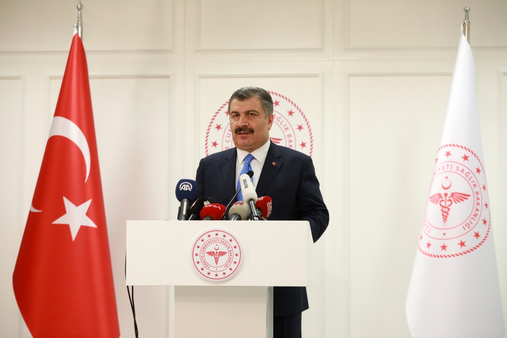 ANKARA, TURKEY - MARCH 11: Turkish Health Minister Fahrettin Koca speaks during a press conference in Ankara, Turkey on March 11, 2020. Turkish minister says first case of coronavirus confirmed in the country. ( Aytu? Can Sencar - Anadolu Agency )