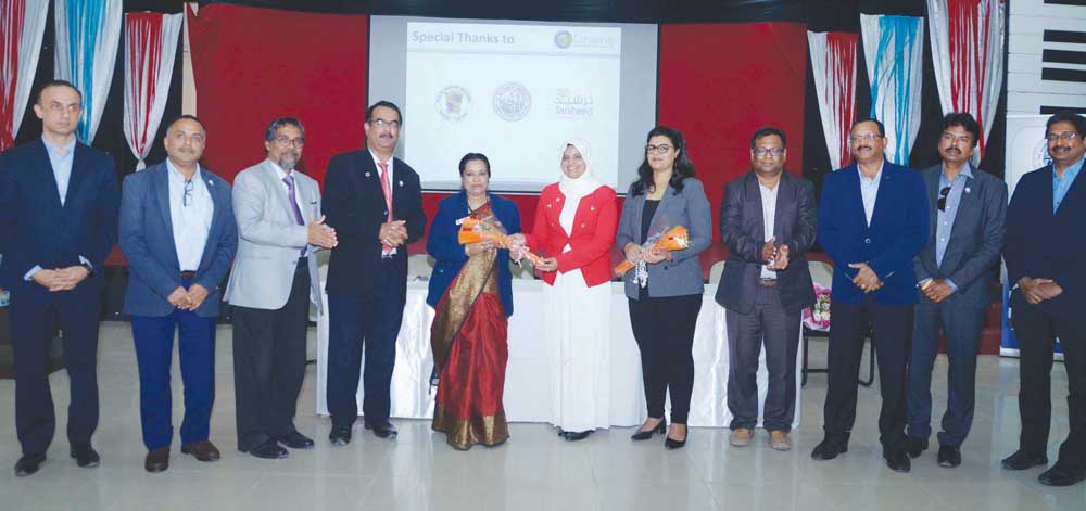 The felicitation ceremony as part of the launch of the ‘Energy Conservation Program’ at MES Indian School recently. 
