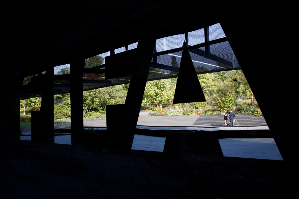  General view of the FIFA logo  REUTERS/Arnd Wiegmann/File Photo
