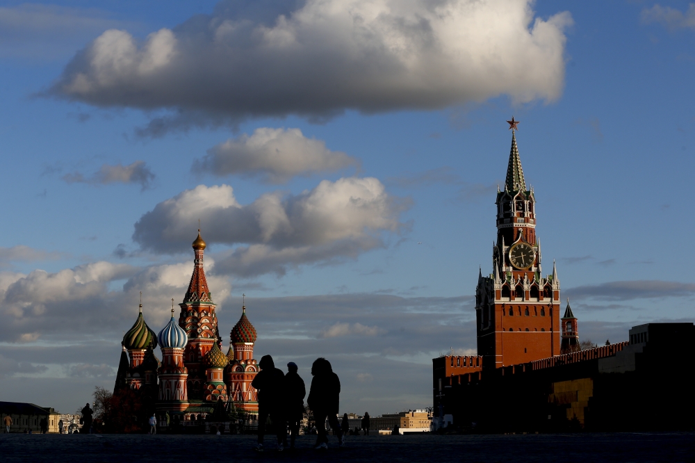 Few people are seen in a square following new type of coronavirus (COVID-19) outbreak in Moscow, Russia on March 20, 2020. Sefa Karacan - Anadolu
