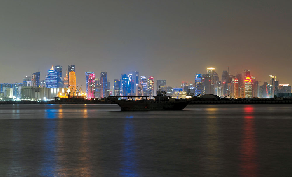 A view of West Bay towers at night. Picture by: Salim Matramkot/The Peninsula 