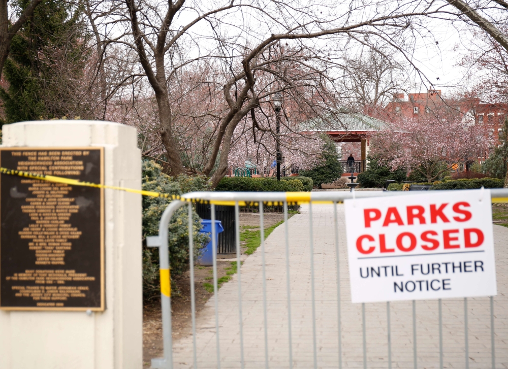 Hamilton Park is closed as the coronavirus continues to spread across the United States on March 19, 2020 in Jersey City, New Jersey. The World Health Organization declared coronavirus (COVID-19) a global pandemic on March 11th. Arturo Holmes/Getty Images
