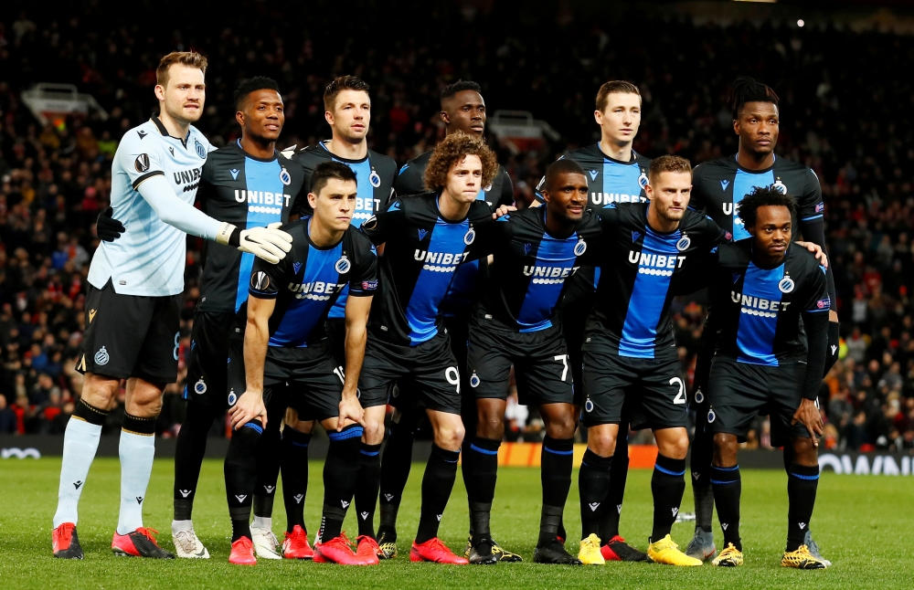 Group photo of Club Brugge players before a match. Reuters/Jason Cairnduff/File Photo