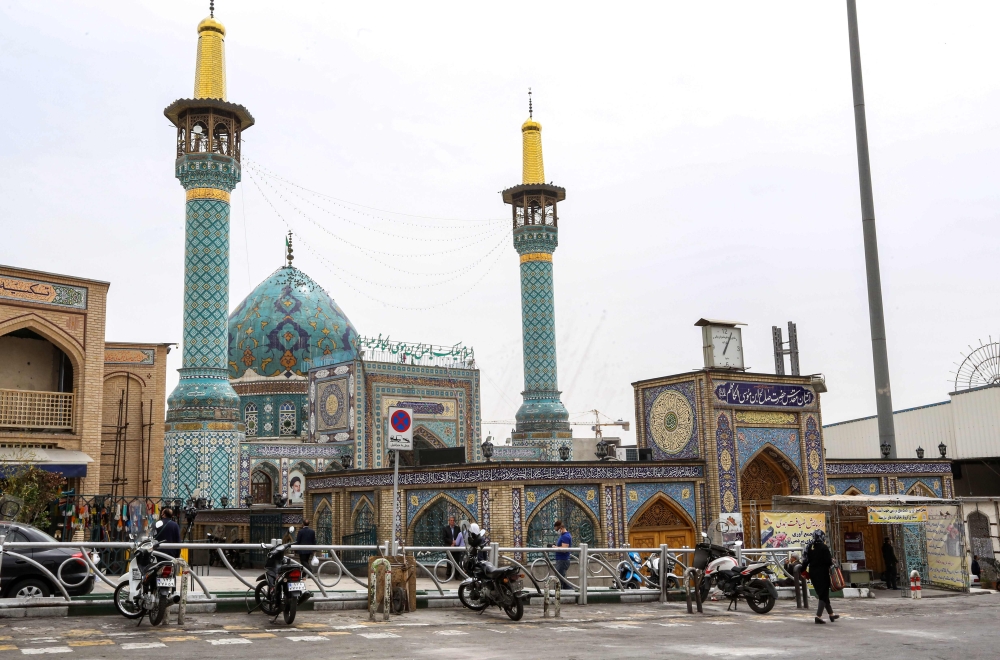 This picture taken on April 25, 2020 during the Muslim holy motnh of Ramadan shows a view from outside the closed Imamzadeh Saleh in the Iranian capital Tehran's Shemiran district, as all mosques and places of worship are closed due to the COVID-19 corona