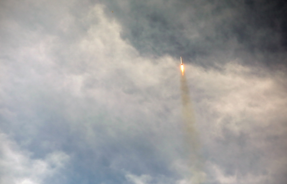 This handout photo provided by Iran's Revolutionary Guard Corps (IRGC) official website via SEPAH News shows an Iranian military satellite -- dubbed the Nour -- which the Revolutionary Guards said on April 22, 2020 was launched from the Qassed two-stage l