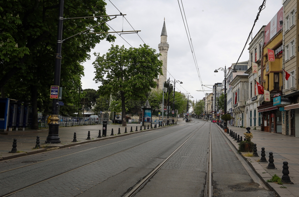 Surroundings of Sultanahmet Square and Hagia Sophia museum remain empty due to the measures against the novel coronavirus (COVID-19) pandemic in Istanbul, Turkey on May 3, 2020. ( Mehmet Eser - Anadolu