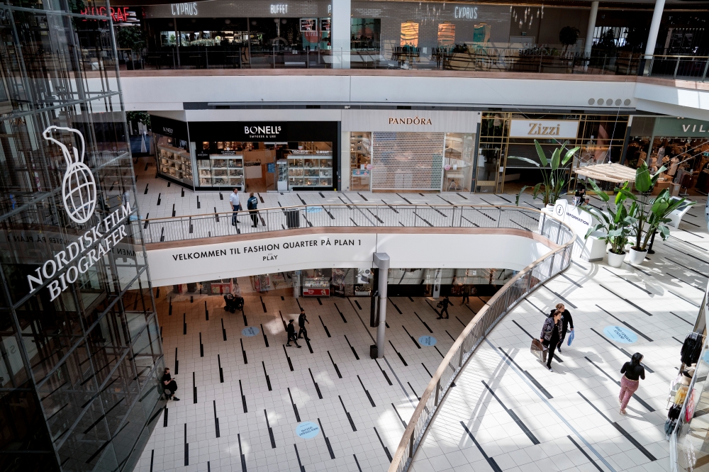 First customers return to Field's, shopping center, after the lockdown to prevent the spread of the coronavirus disease (COVID-19) in Copenhagen, Denmark, May 11, 2020. Ritzau Scanpix/Liselotte Sabroe via REUTERS
