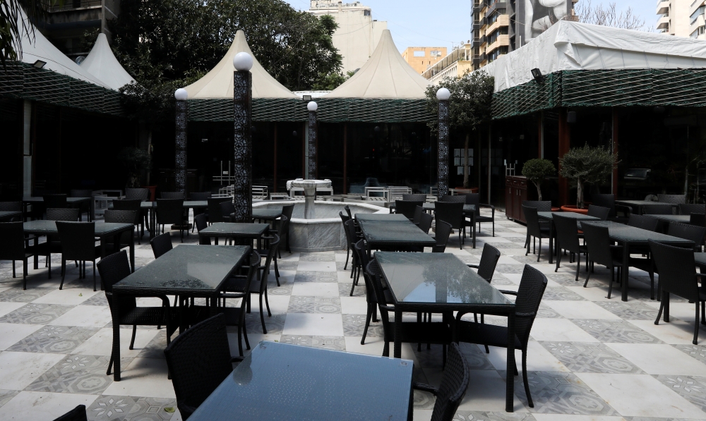 A closed restaurant is seen as Lebanon eases its coronavirus disease (COVID-19) lockdown, and its restaurants struggle to choose between opening with reduced capacity or staying shut, amid an unprecedented economic crisis that has slashed profit and raise