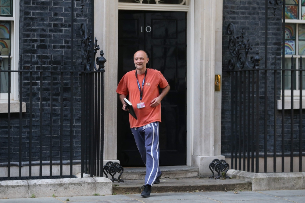 Number 10 Downing Street special advisor Dominic Cummings leaves 10 Downing Street in central London on May 24, 2020 following allegations he broke coronavirus lockdown rules by travelling across the country in March. AFP / Isabel Infantes