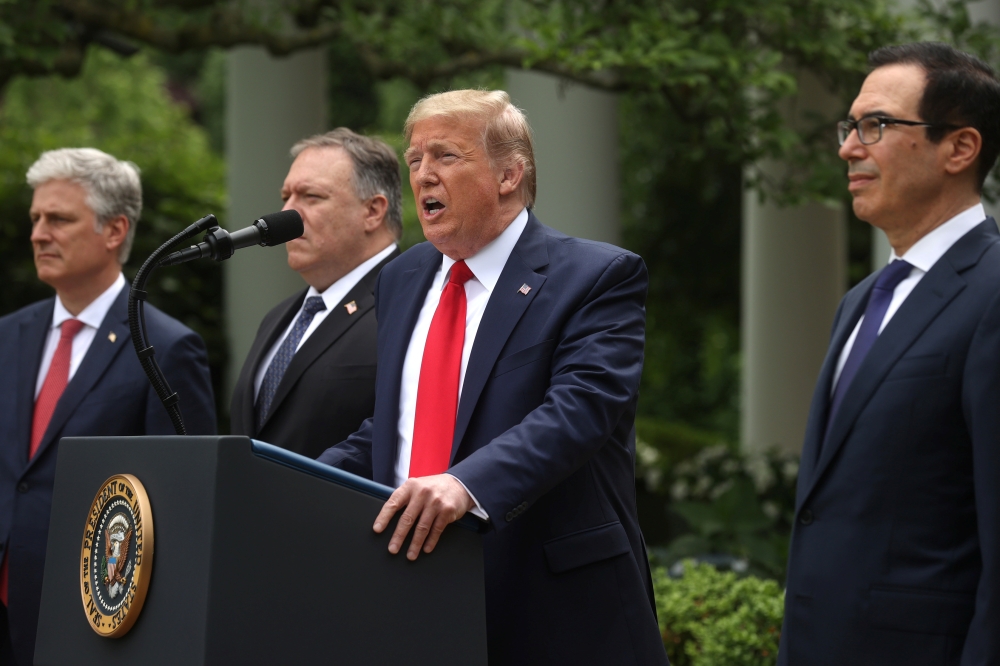 U.S. President Donald Trump in the Rose Garden of the White House in Washington on May 29, 2020. (REUTERS/Jonathan Ernst)