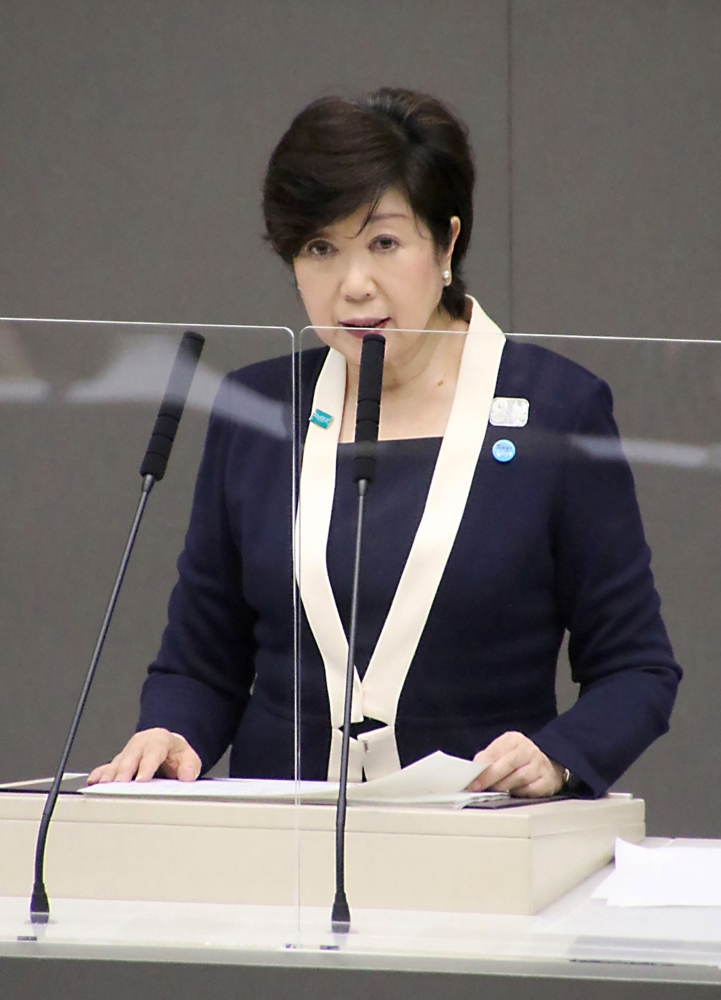 Tokyo governor Yuriko Koike answers questions during the Tokyo Metropolitan Assembly plenary session on June 2, 2020. - Japan OUT / AFP / JIJI PRESS / STR