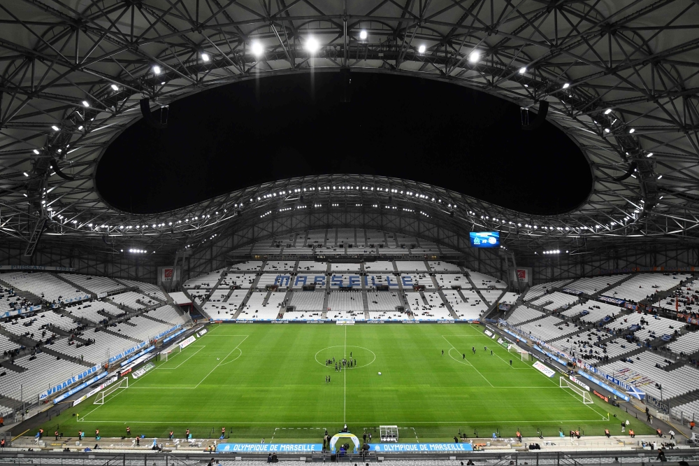 (FILES) The Velodrome Stadium prior to the French L1 football match between Olympique de Marseille (OM) and Racing Club de Strasbourg Alsace (RCS) in Marseille, southern France. AFP / Boris HORVAT