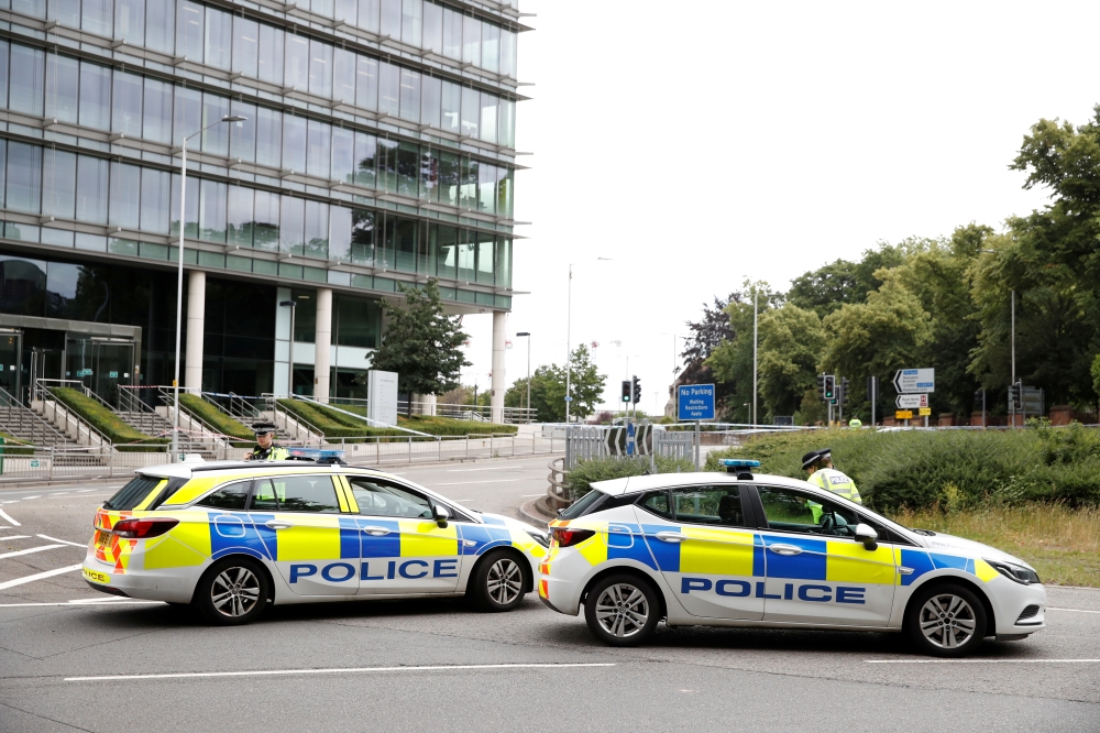 Police cordon is pictured outside Forbury Gardens following multiple stabbings reported in Reading, Britain June 21, 2020. REUTERS/Matthew Childs