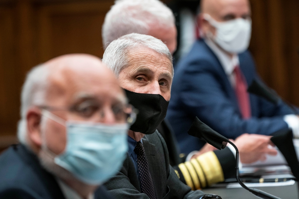 Anthony Fauci, director of the National Institute of Allergy and Infectious Diseases, and other health officials testify before the House Committee on Energy and Commerce on the Trump Administration's Response to the COVID-19 Pandemic, on Capitol Hill in 