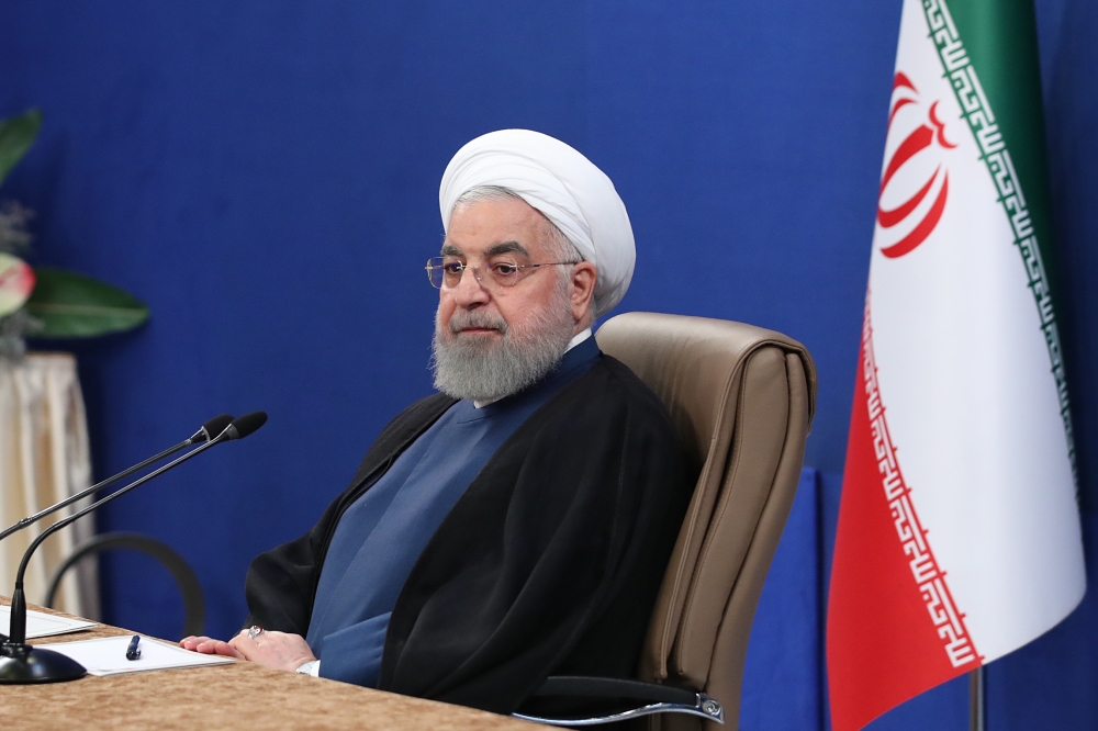 Iranian President Hassan Rouhani attends a programme held within to encourage and increase domestic production, in Tehran, Iran on June 23, 2020. (Presidency of Iran / Handout - Anadolu Agency)