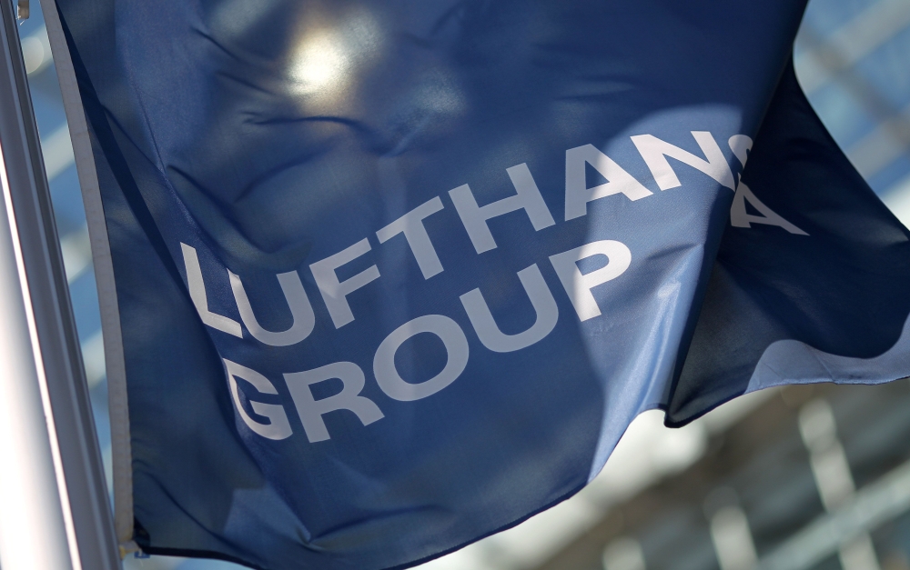 A flag of German airline Lufthansa is seen at the airport in Frankfurt am Main, western Germany, on June 25, 2020. AFP / Daniel ROLAND