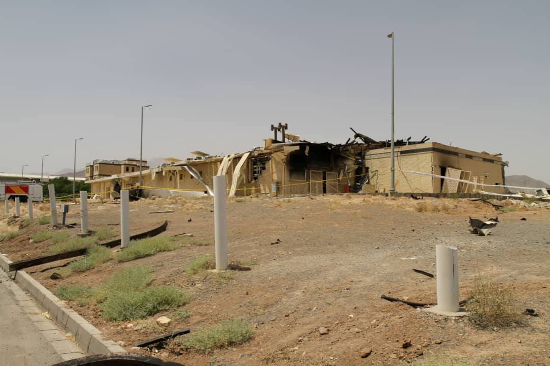 FILE PHOTO: A view of a damaged building after a fire broke out at Iran's Natanz Nuclear Facility, in Isfahan, Iran, July 2, 2020. Atomic Energy Organization of Iran/WANA (West Asia News Agency) via REUTERS 
