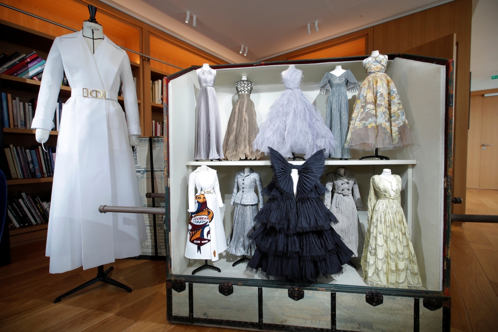 Creations by designer Maria Grazia Chiuri are displayed on miniature mannequins ahead of her Haute Couture Online Fall/Winter 2020/2021 collection presentation for fashion house Dior in Paris, France, July 4, 2020.  REUTERS/Charles Platiau