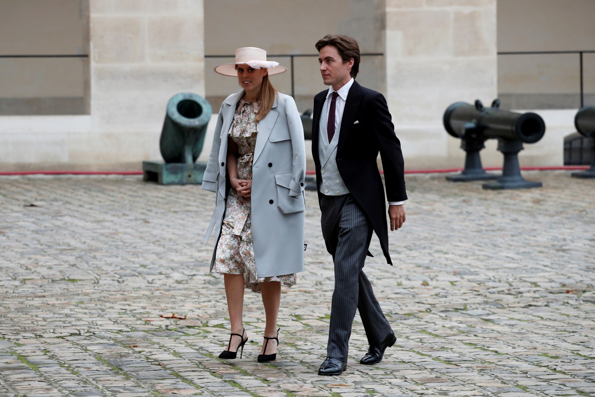 FILE PHOTO: Britain's Princess Beatrice and property tycoon Edoardo Mapelli Mozzi attend the wedding ceremony of Jean-Christophe Napoleon Bonaparte and Olympia von Arco-Zinneberg at the Saint-Louis des Invalides Cathedral in Paris, France, October 19, 201