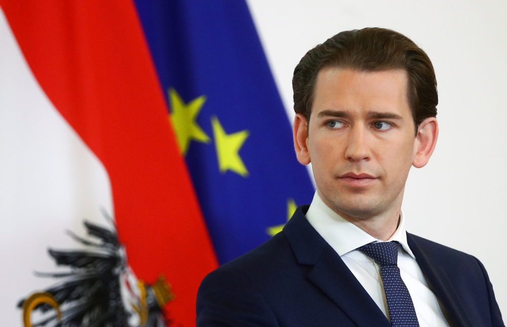 Austrian Chancellor Sebastian Kurz attends a news conference, amid the coronavirus disease (COVID-19) outbreak in Vienna, Austria, July 21, 2020. REUTERS/Lisi Niesner