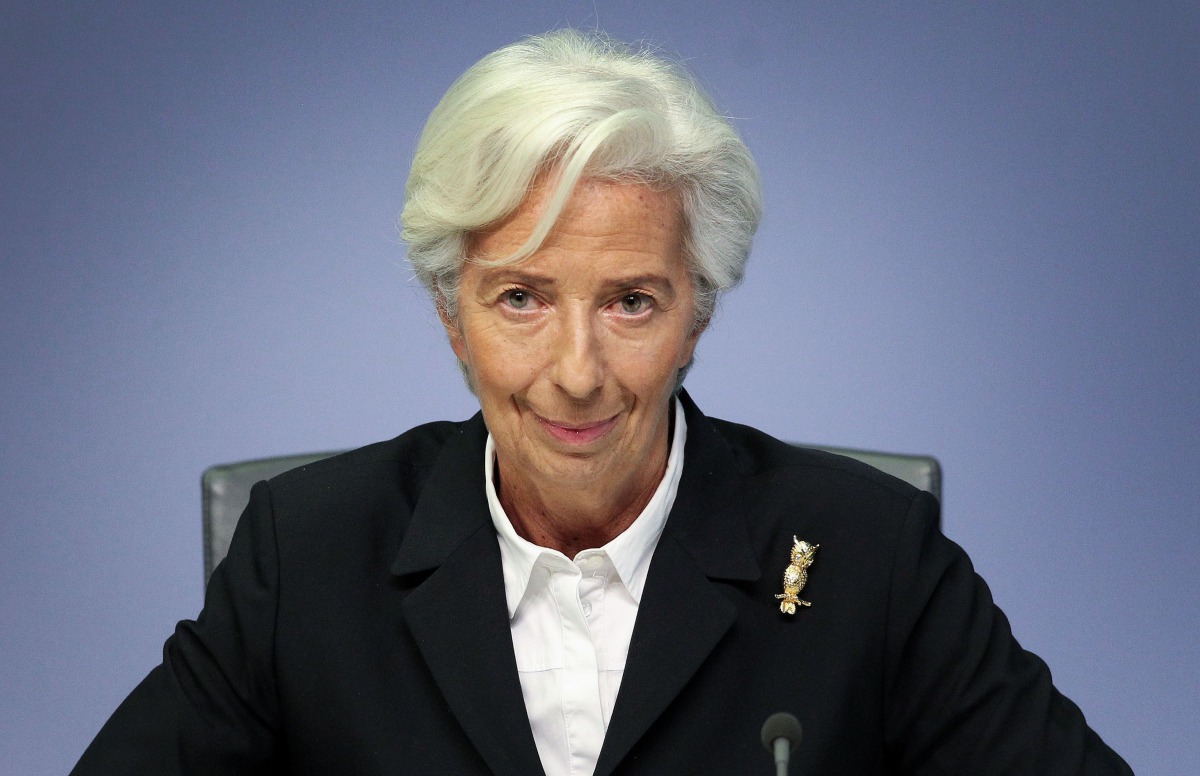 (FILES) This file photo taken on January 23, 2020 shows Christine Lagarde, President of the European Central Bank (ECB), addressing a news conference following the meeting of the governing council of the ECB in Frankfurt am Main, western Germany. / AFP / 