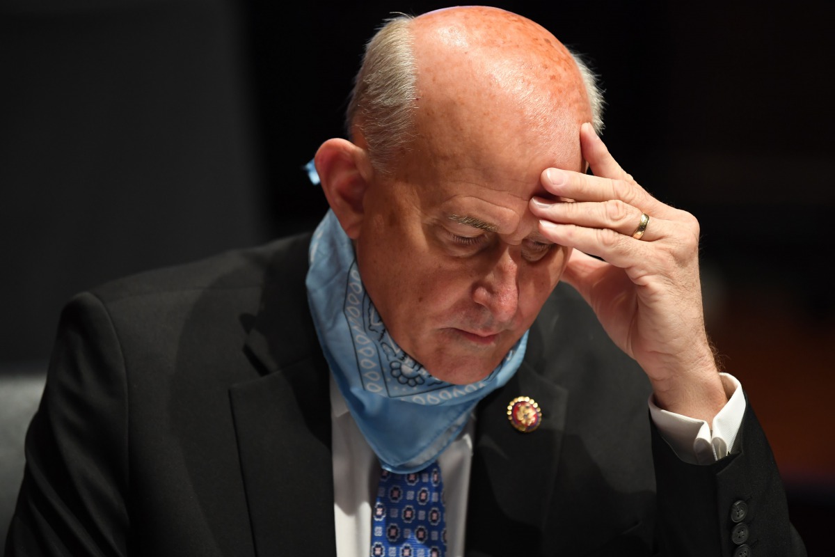 Rep. Louie Gohmert (R-TX) studies notes as Attorney General William Barr testifies before the House Judiciary Committee hearing in the Congressional Auditorium at the US Capitol Visitors Center July 28, 2020 in Washington, DC.  AFP / POOL / Matt McClain