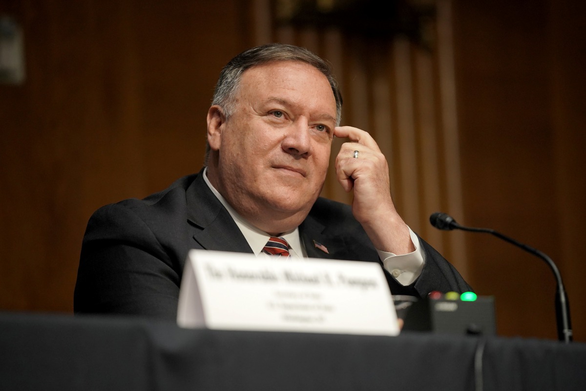 U.S. Secretary of State Mike Pompeo testifies during a Senate Foreign Relations Committee hearing on the State Department's 2021 budget, in the Dirksen Senate Office Building, in Washington, D.C., U.S., July 30, 2020. Greg Nash/Pool via REUTERS
