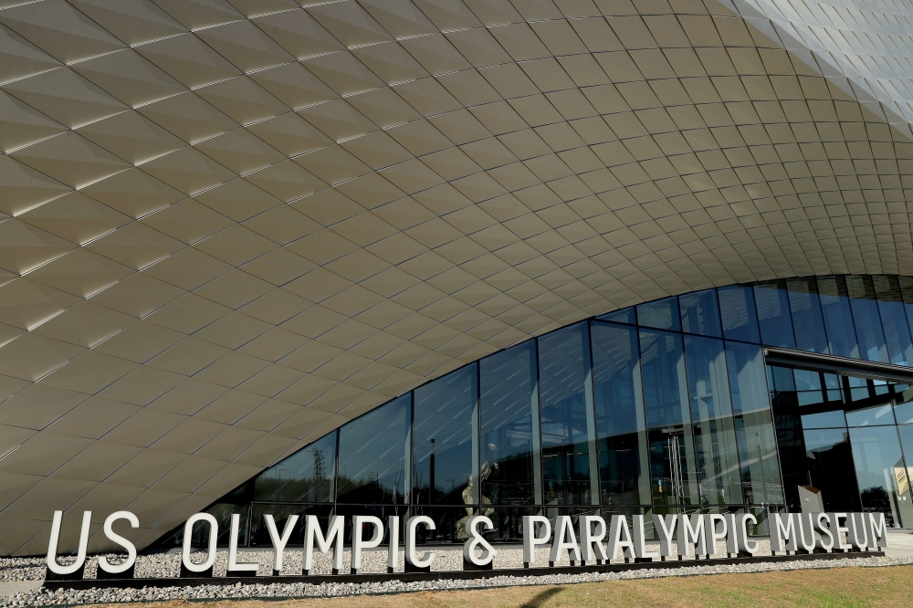 COLORADO SPRINGS, COLORADO - JULY 30: Exterior view of the United States Olympic & Paralympic Museum on July 30, 2020 in Colorado Springs, Colorado. The museum was officially opened today with a ribbon cutting ceremony attended by past Olympians, Paralymp