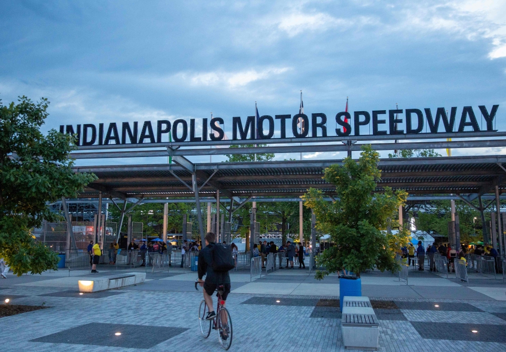 In this file photo taken on May 26, 2019, gates open for the 103rd running of the Indy 500 at the Indianapolis Motor Speedway in Indianapolis, Indiana. The organizers of the Indy 500 on August 4, 2020, abandoned plans to allow spectators at this year's ra