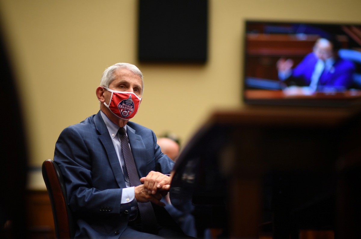 Dr. Anthony Fauci, director of the National Institute for Allergy and Infectious Diseases, testifies during the House Select Subcommittee on the Coronavirus Crisis hearing in Washington, D.C., U.S., July 31, 2020. Kevin Dietsch/Pool via REUTERS
