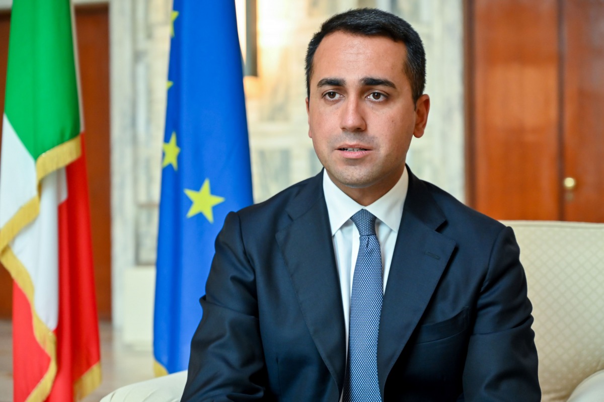 Italian Foreign Minister Luigi Di Maio answers journalist's questions, during an interview at the Farnesina, Italian Foreign Ministry, in central Rome, on August 6, 2020. / AFP / Andreas SOLARO