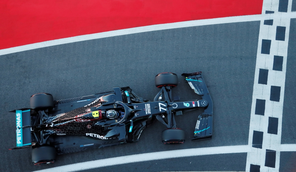 Formula One F1 - 70th Anniversary Grand Prix - Silverstone Circuit, Silverstone, Britain - August 7, 2020 Mercedes' Valtteri Bottas during practice Frank Augstein/Pool via REUTERS
