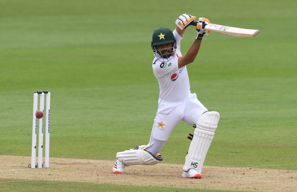 Cricket - Second Test - England v Pakistan - Ageas Bowl, Southampton, Britain - August 14, 2020 Pakistan's Babar Azam in action, as play resumes behind closed doors following the outbreak of the coronavirus disease (COVID-19) Stu Forster/Pool via REUTERS