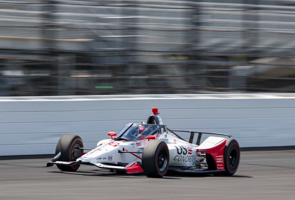 IndyCar Series driver Marco Andretti races through turn one during qualifying for the 104th Running of the Indianapolis 500 at Indianapolis Motor Speedway. Mandatory Credit: Mark J. Rebilas-USA TODAY Sports