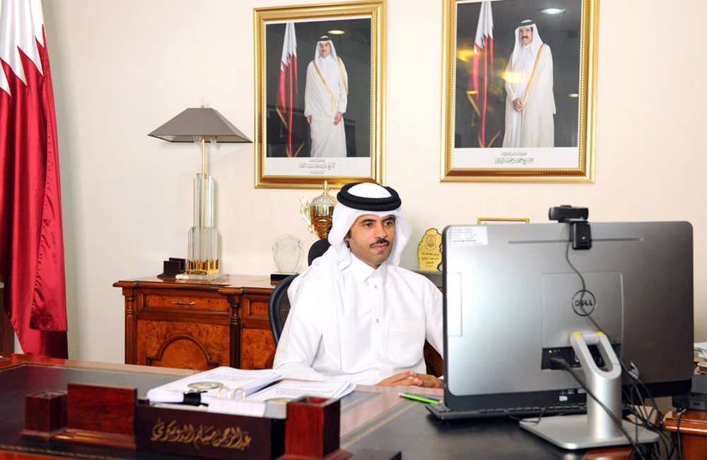 Abdulrahman bin Muslim Al Dossari, Advisor to the Minister of Culture and Sports, H E Salah bin Ghanem Al Ali,  participating in the 36th meeting of Undersecretaries of the GCC Ministries of Youth and Sports, via video yesterday.