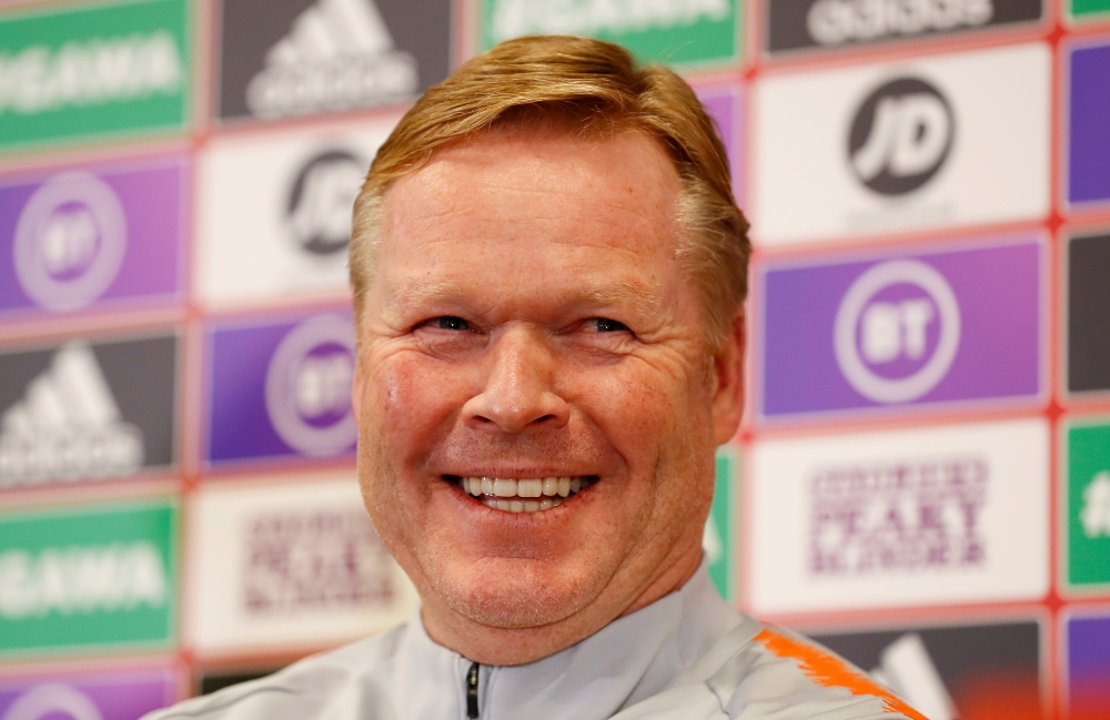 November 15, 2019 Netherlands coach Ronald Koeman during the press conference Action Images via Reuters/Jason Cairnduff/File Photo