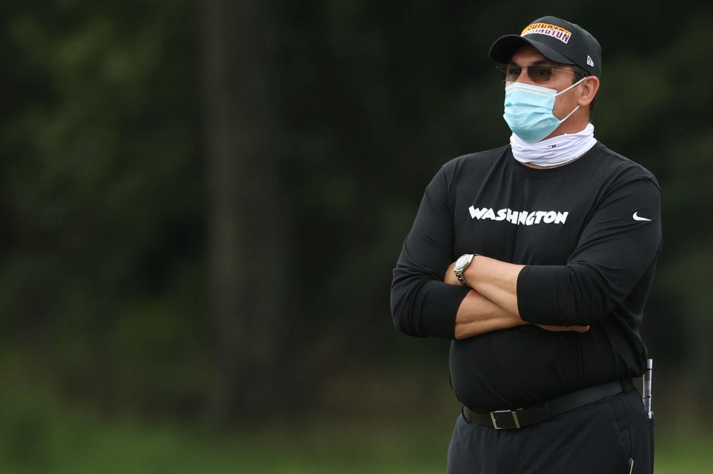Washington Football Team head coach Ron Rivera stands on the field on day twenty-two of training camp at Inova Sports Performance Center in Ashburn, Virginia. Mandatory Credit: Geoff Burke-USA TODAY Sports