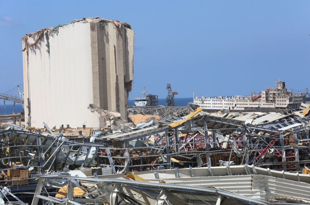 A view shows the damage at the site of a massive explosion in Beirut port, Lebanon August 17, 2020. REUTERS/Aziz Taher